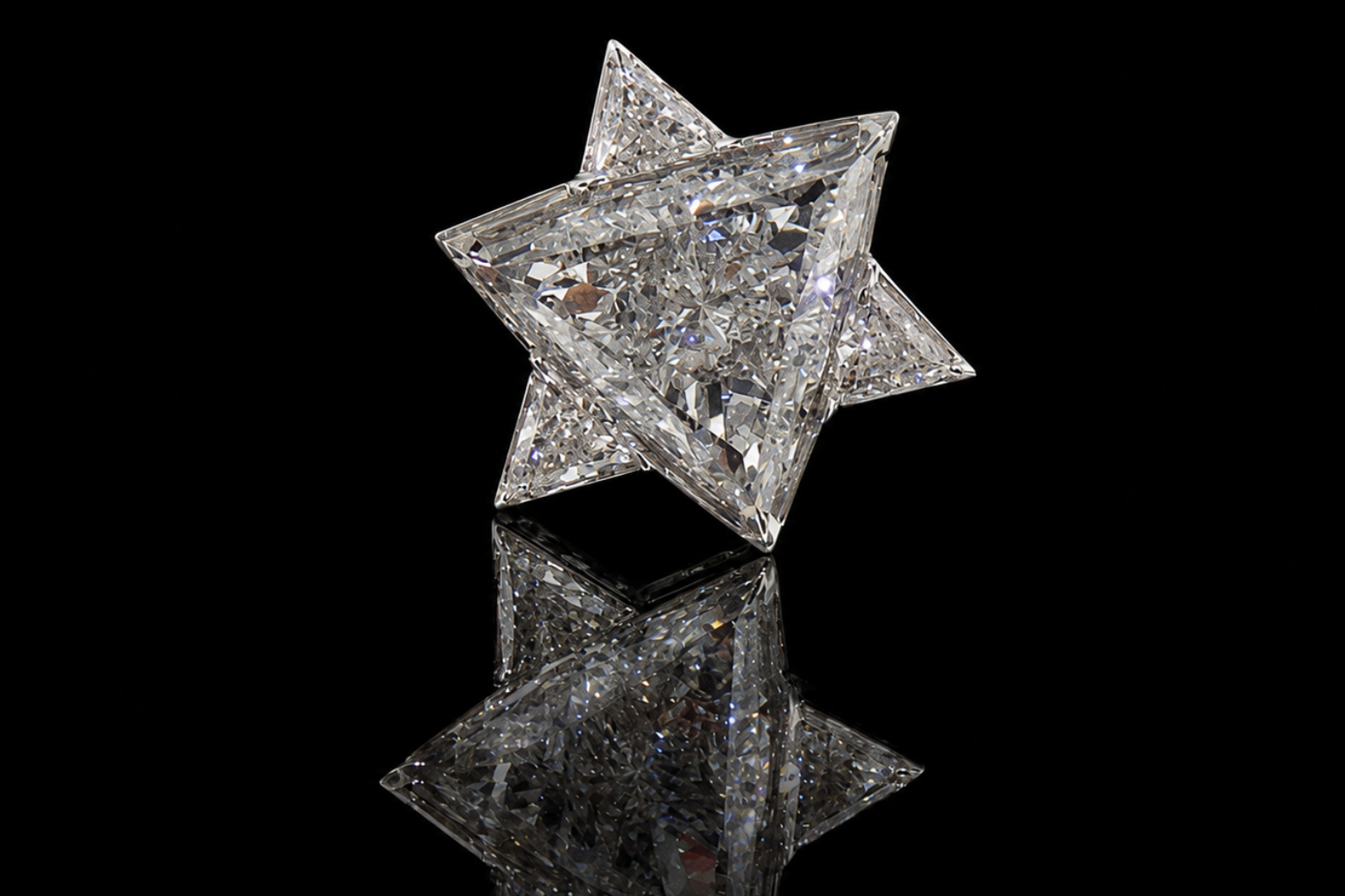 Trillion & Triangle Diamond Star Pendant (pend064)