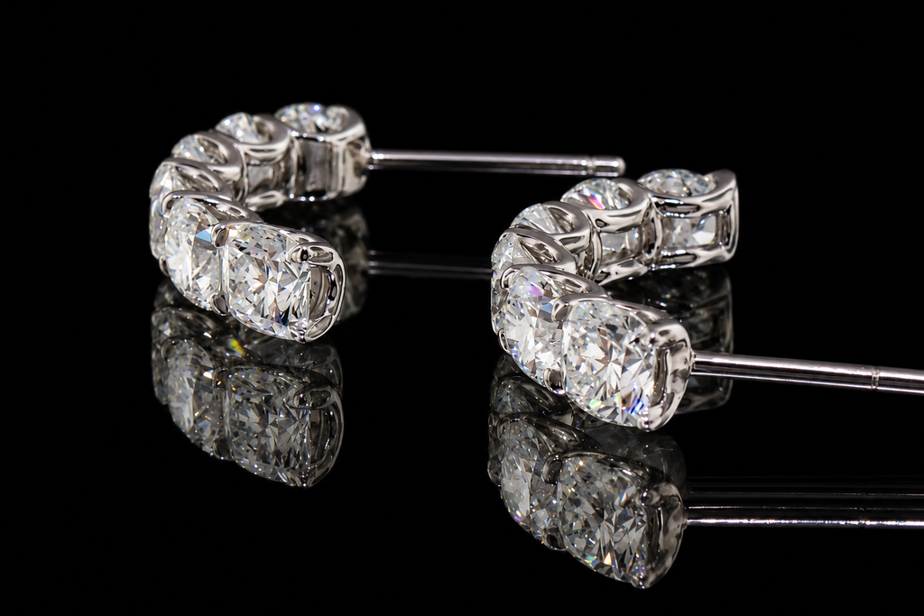 Cushion-Cut Diamond Earrings (ear001)