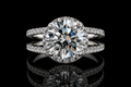 Round Brilliant Diamond Halo Double Shank Engagement Ring (eng238)