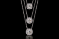 14K White Gold Diamond Halo Necklace (pend080)