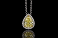 Pear-Shaped Yellow Diamond Halo Pendant (pend102)