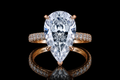 Pear Shape Diamond Hidden Halo Engagement Ring with Rose Gold Setting (eng330)