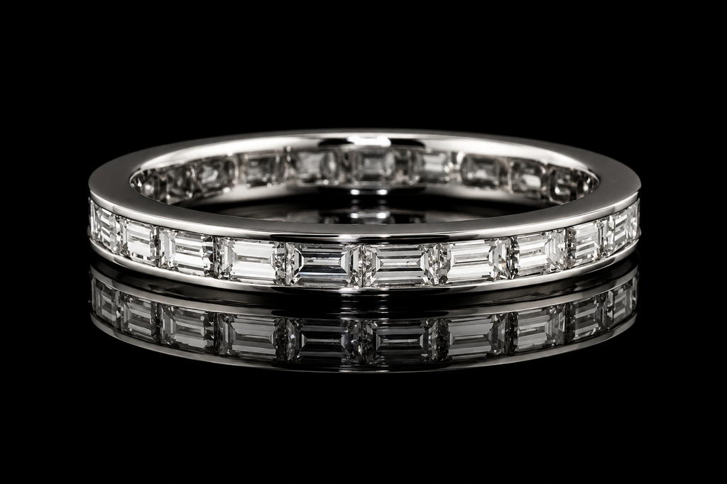 Platinum Channel-Set Baguette Diamond Eternity Band (band147)