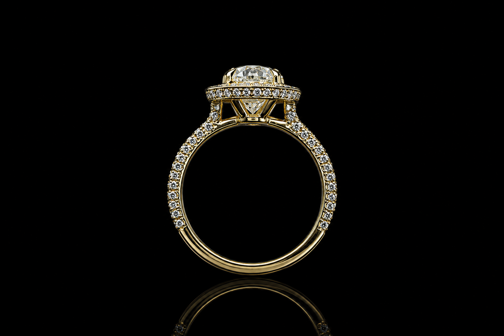 Oval Diamond Halo Engagement Ring (eng641)