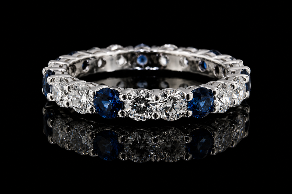 Sapphire & Diamond Eternity Band (band030)