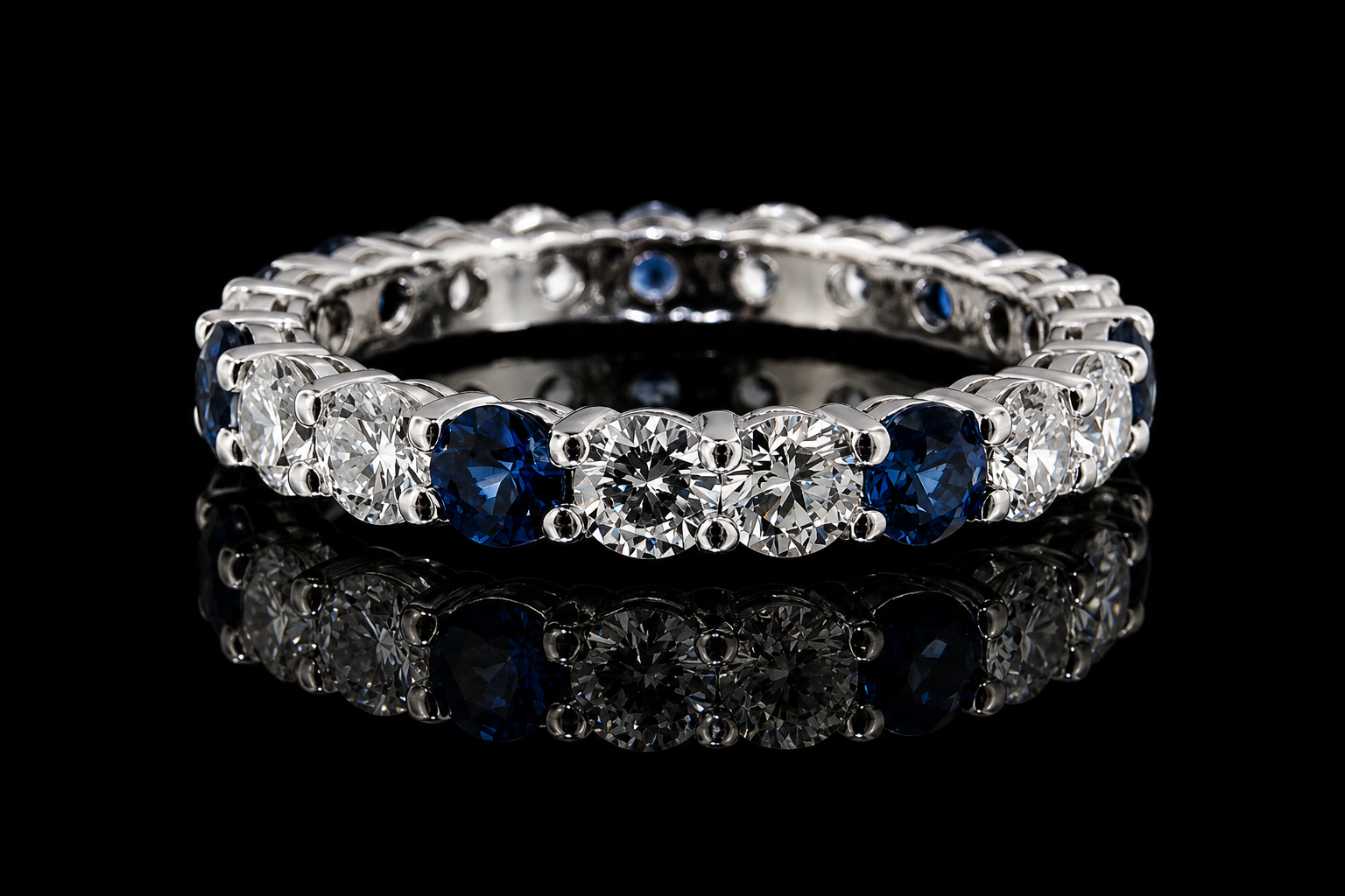 Sapphire & Diamond Eternity Band (band030)