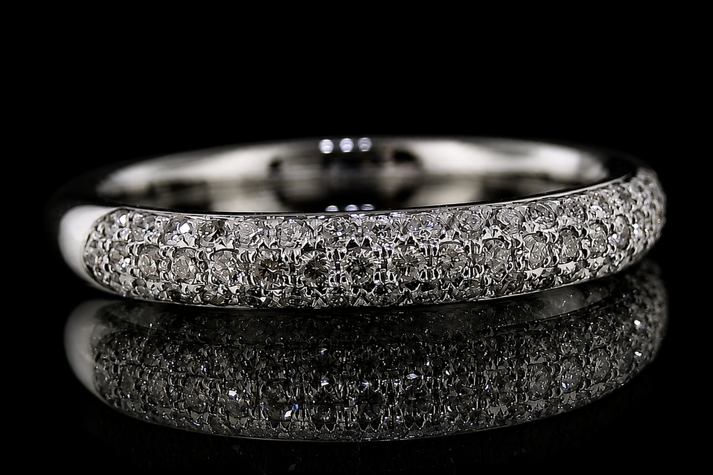 Three-Row Diamond Platinum Band (band076)