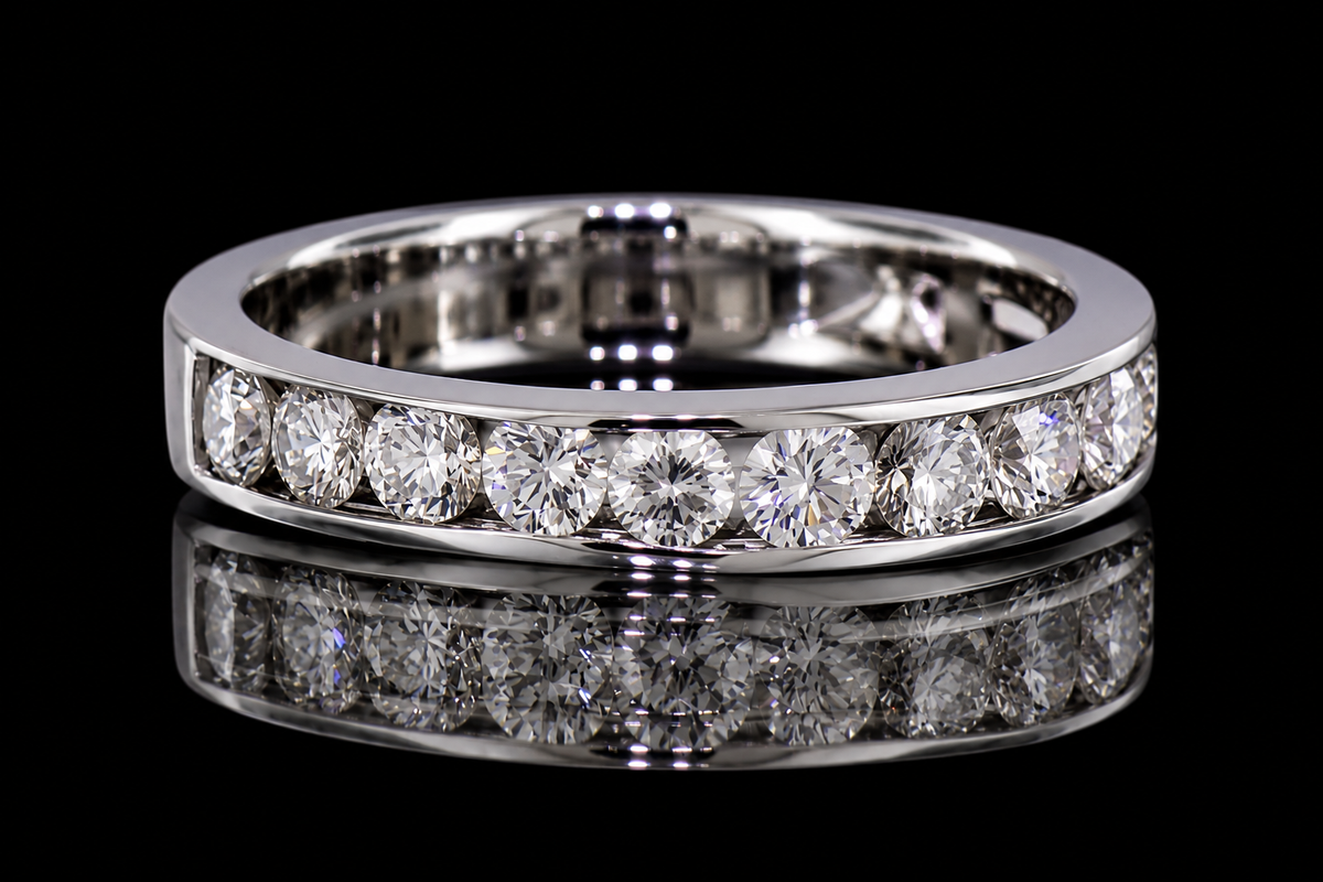 Channel-Set Round Diamond Wedding Band (band159)