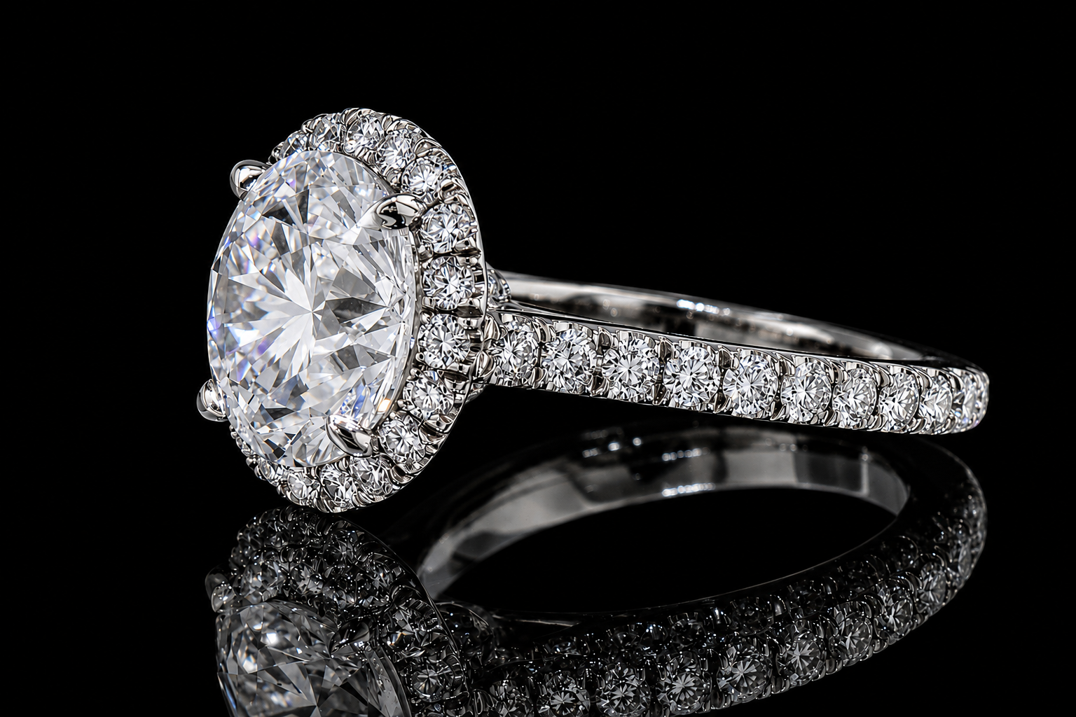 Round Halo Engagement Ring (eng368)