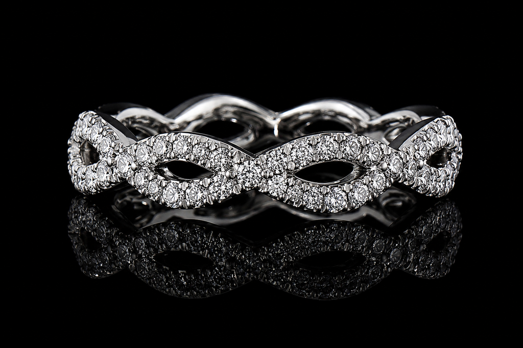 Diamond Infinity Platinum Eternity Band (band100)