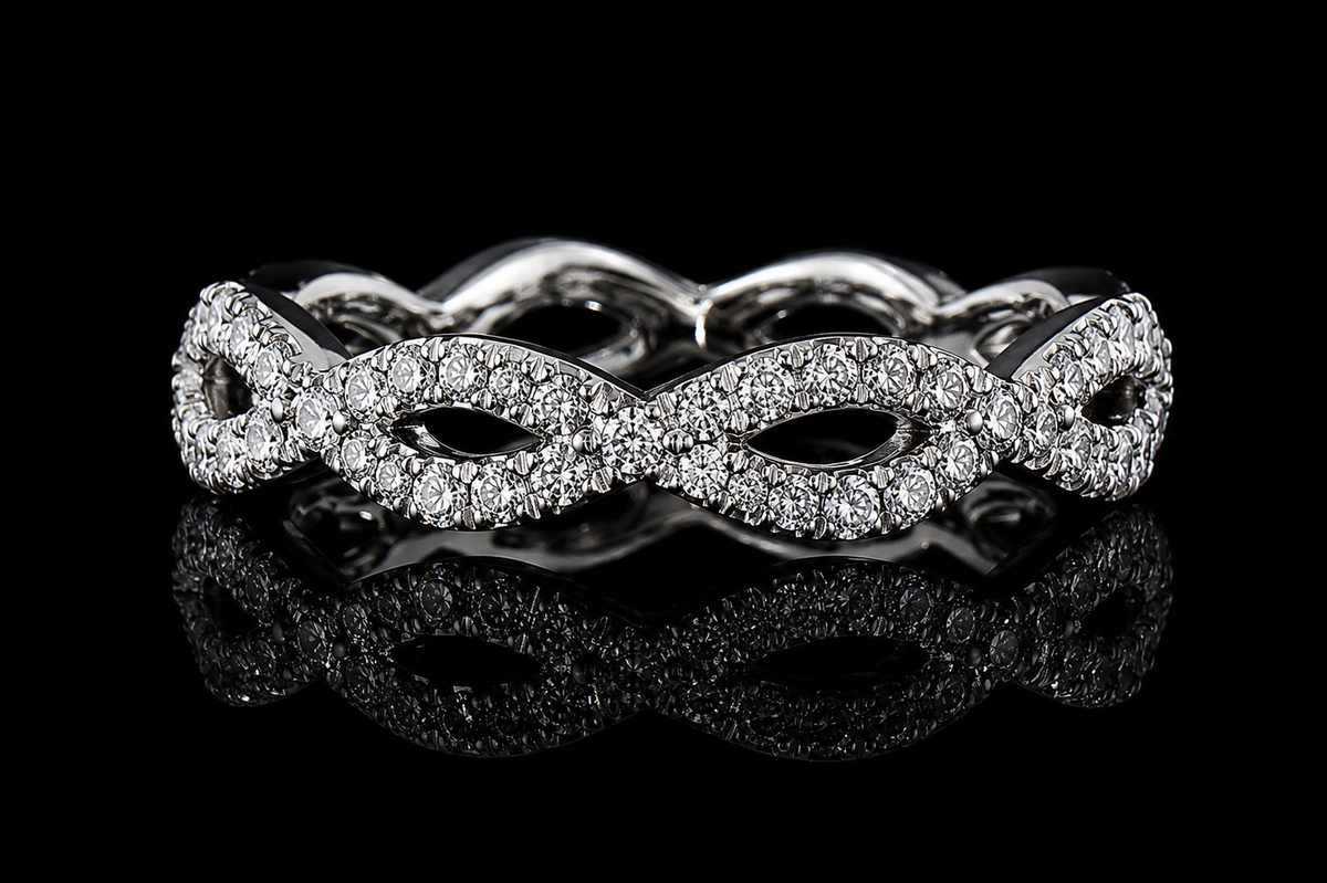 Diamond Infinity Platinum Eternity Band (band100)