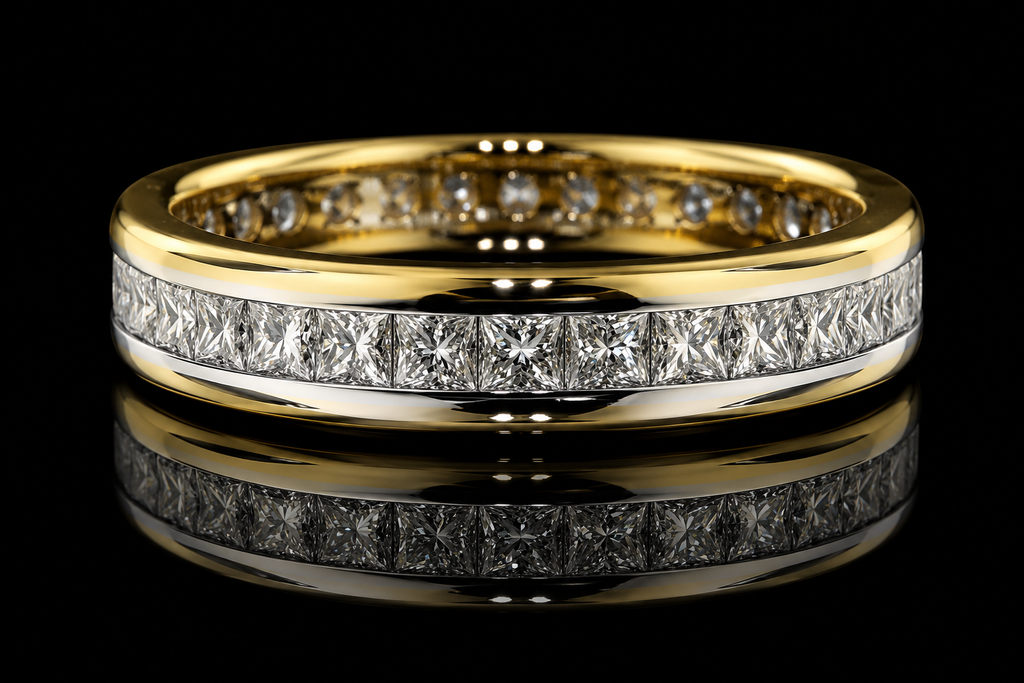 Channel Set Princess Cut Diamond Band (band074)