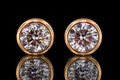 Bezel-Set Diamond Stud Earrings (ear005)