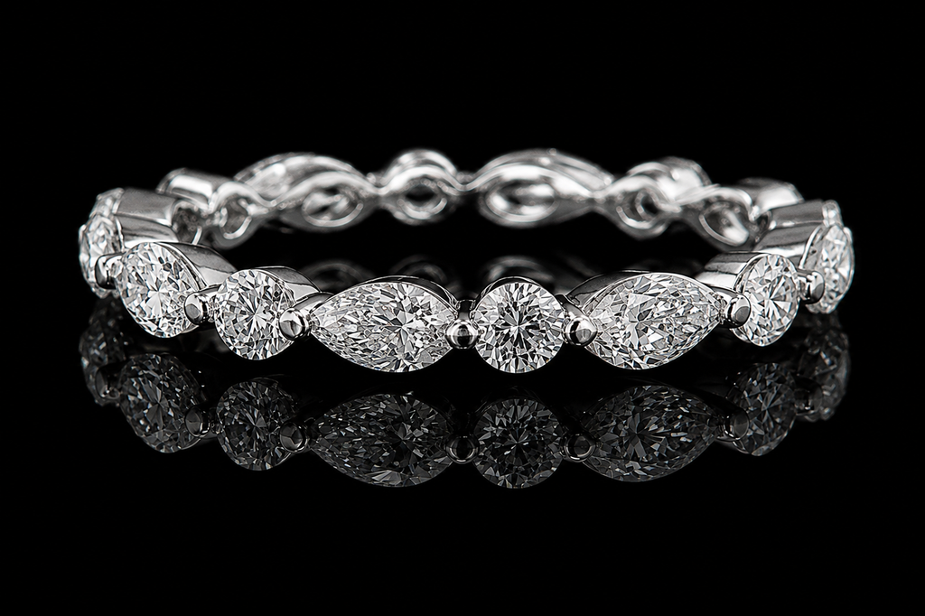 Round & Marquise Diamond Eternity Band (band066)