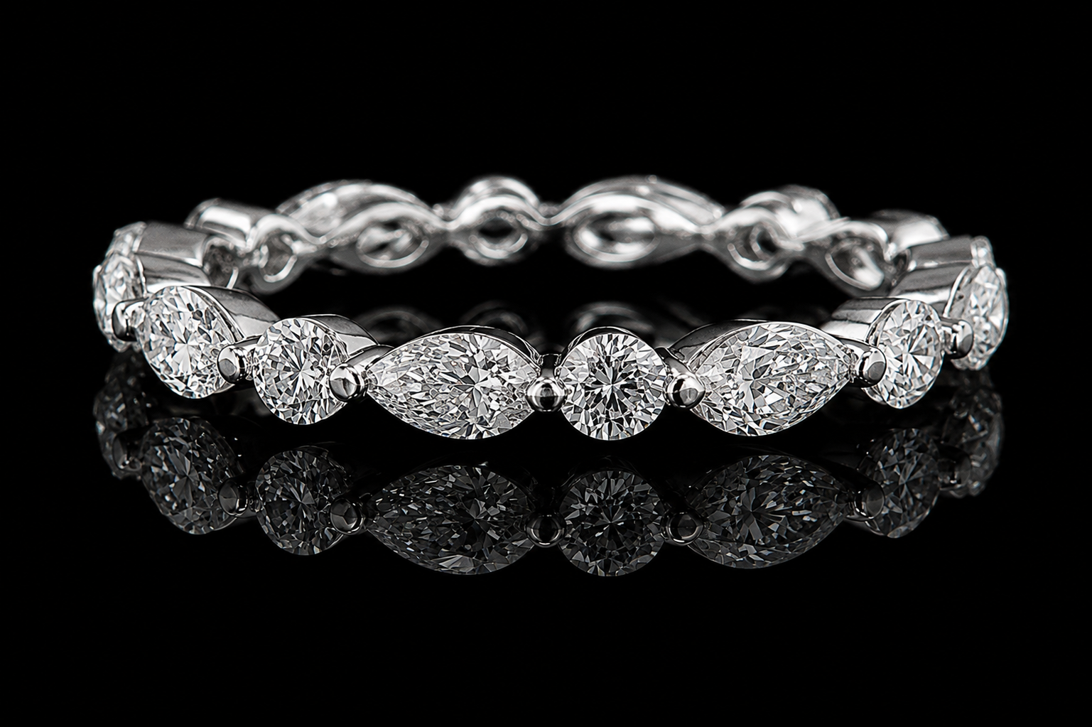 Round & Marquise Diamond Eternity Band (band066)