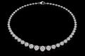 Graduated Three-Prong Diamond Tennis Necklace (pend061)