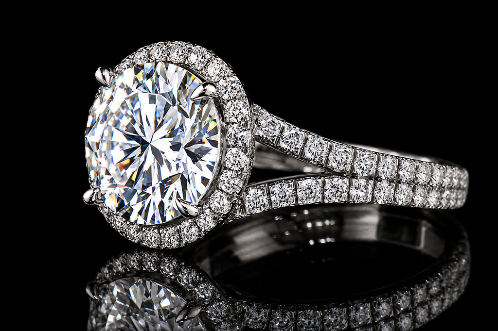 Round Diamond Double Halo Engagement Ring (eng391)