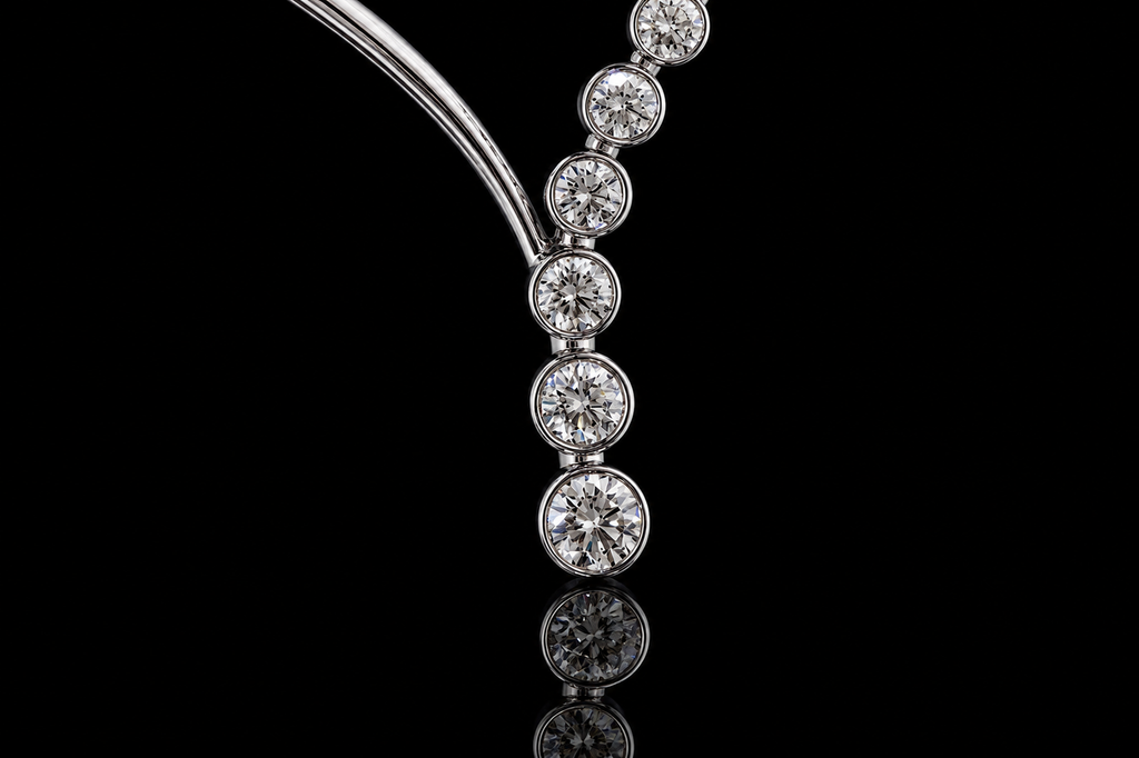 Bezel-Set Diamond Y Necklace (pend075)
