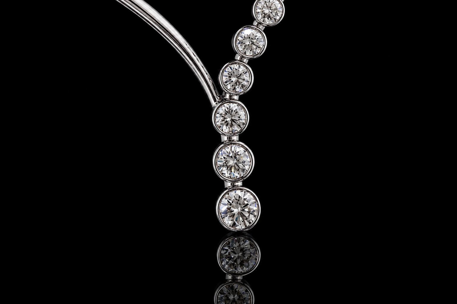 Bezel-Set Diamond Y Necklace (pend075)