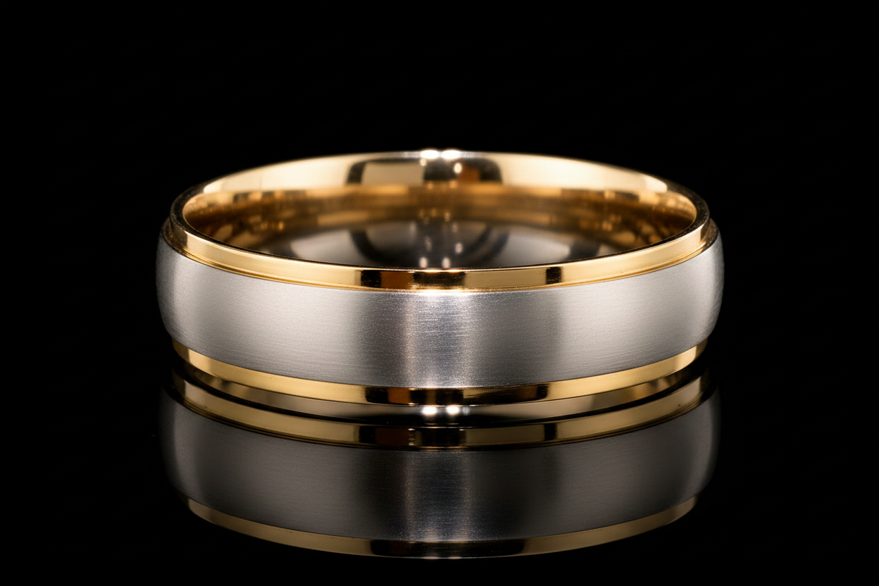 Two-Tone Wedding Band Set (band106)