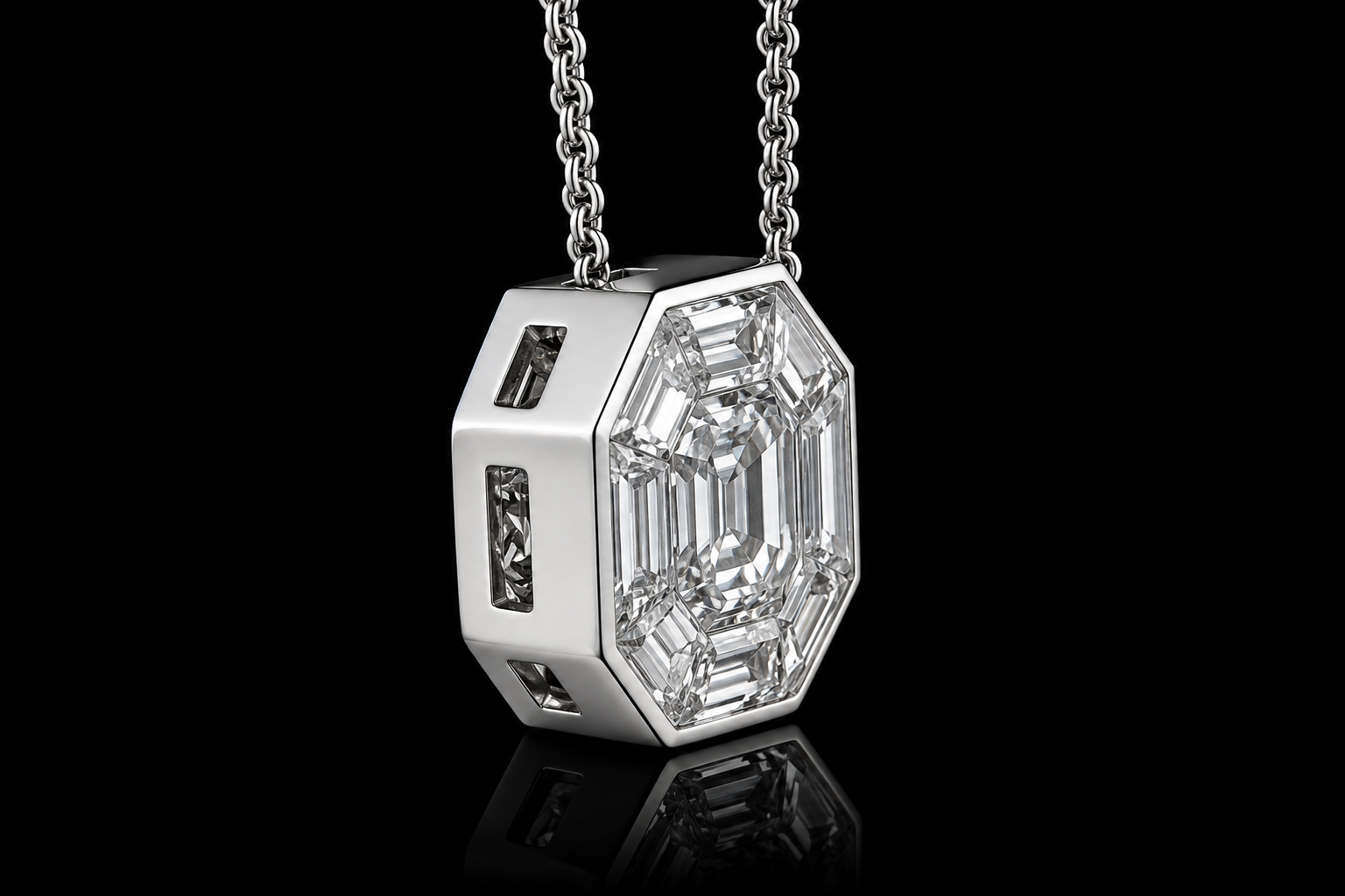 Octagonal Diamond Mosaic Pendant (pend045)
