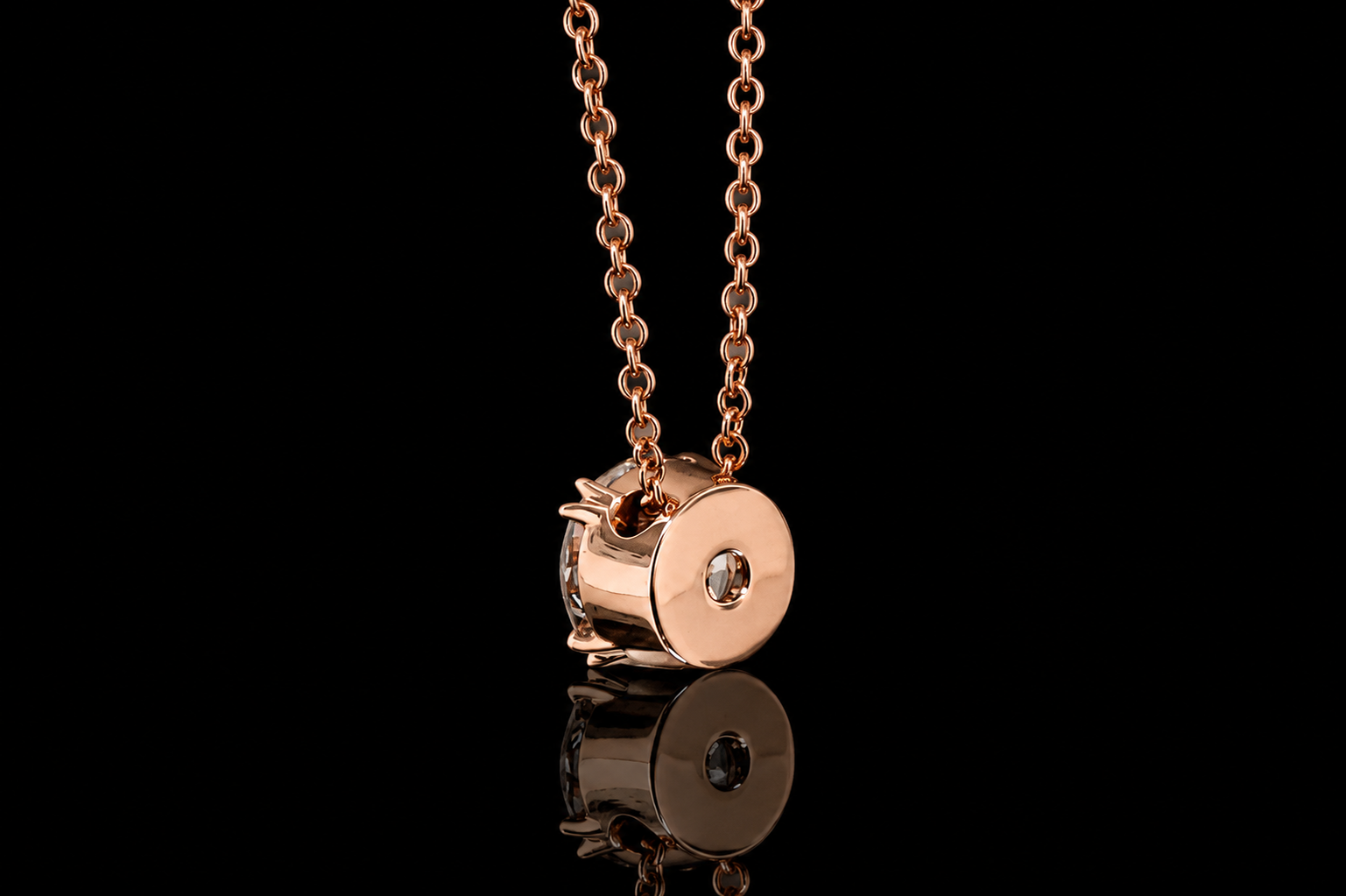 Rose Gold Solitaire Diamond Pendant (pend011)