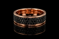 Rose Gold Three-Row Black Diamond Band (band120)