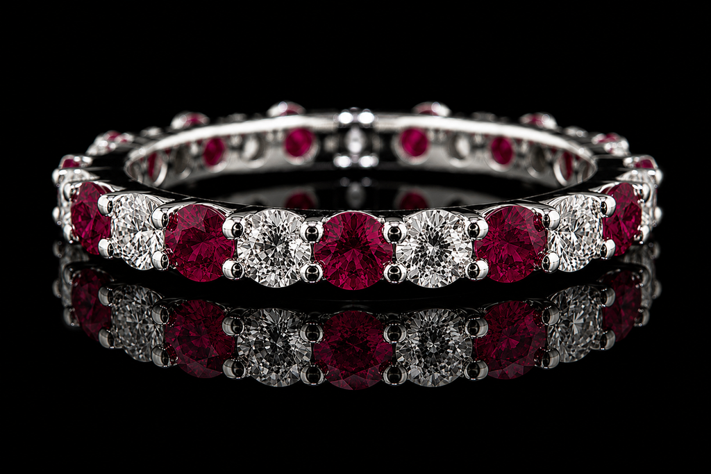 Ruby & Diamond Eternity Band (band073)