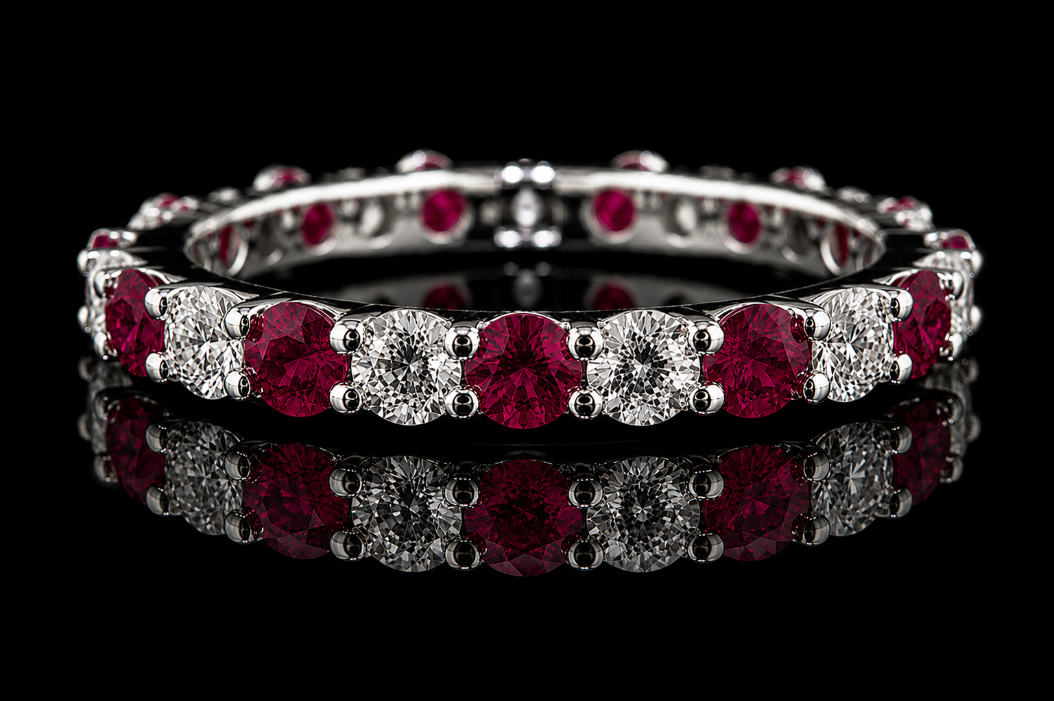 Ruby & Diamond Eternity Band (band073)