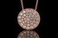Rose Gold Micropavé Diamond Disc Necklace (pend084)