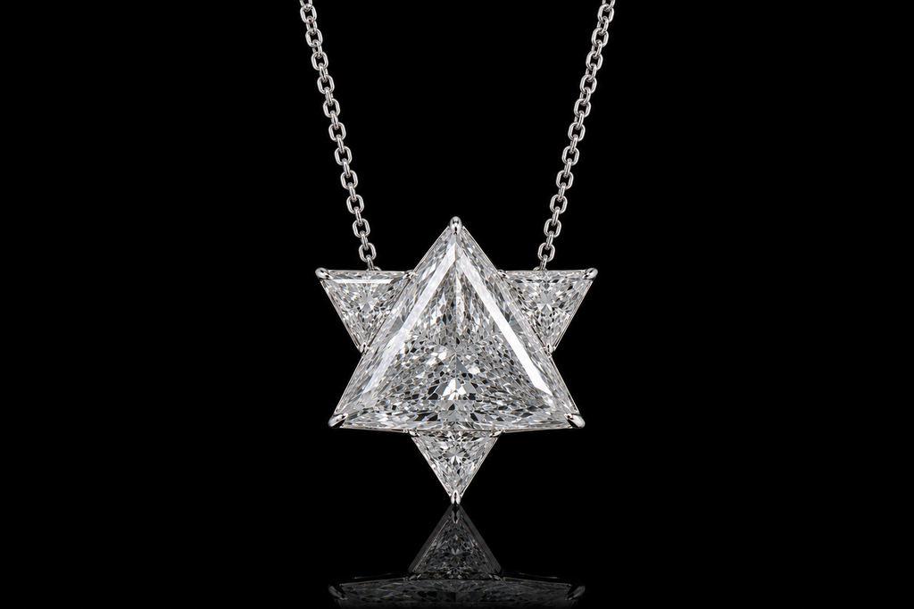 Trillion & Triangle Diamond Star Pendant (pend064)