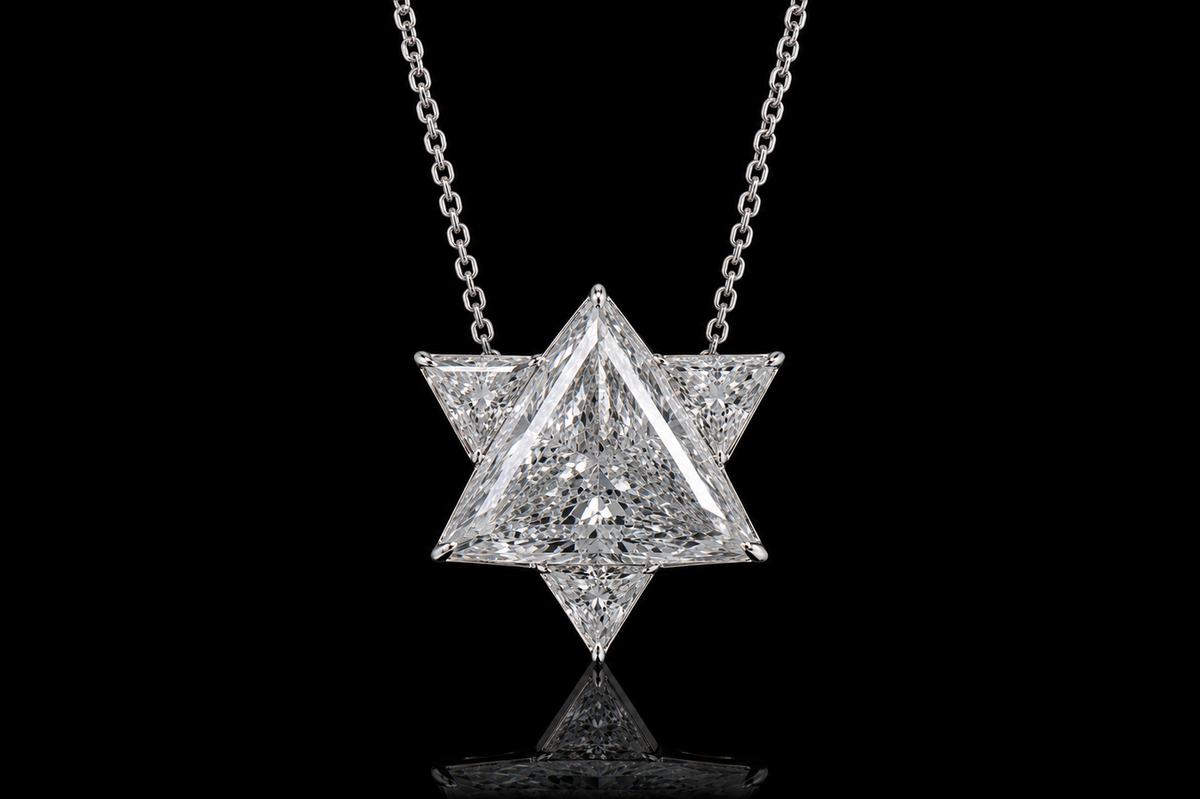 Trillion & Triangle Diamond Star Pendant (pend064)