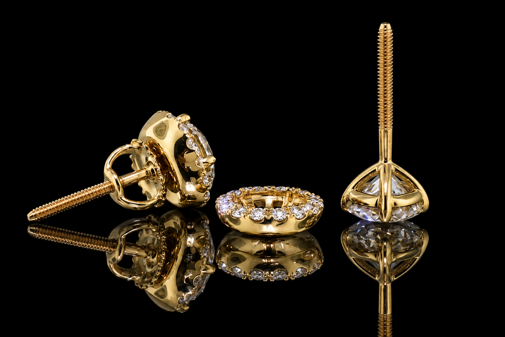 Removable Diamond Halo Jacket Earrings (ear055)