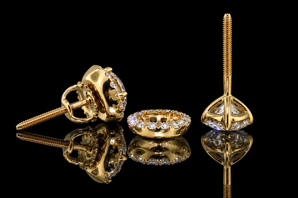 Removable Diamond Halo Jacket Earrings (ear055)
