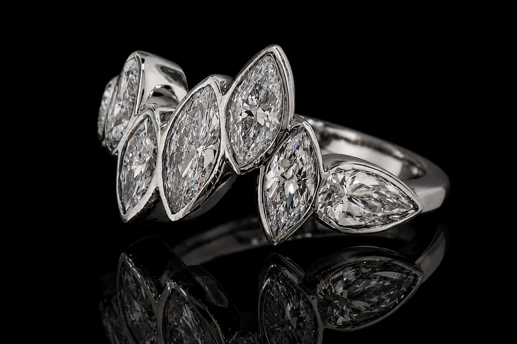 Platinum Mixed-Shape Diamond Ring (band156)