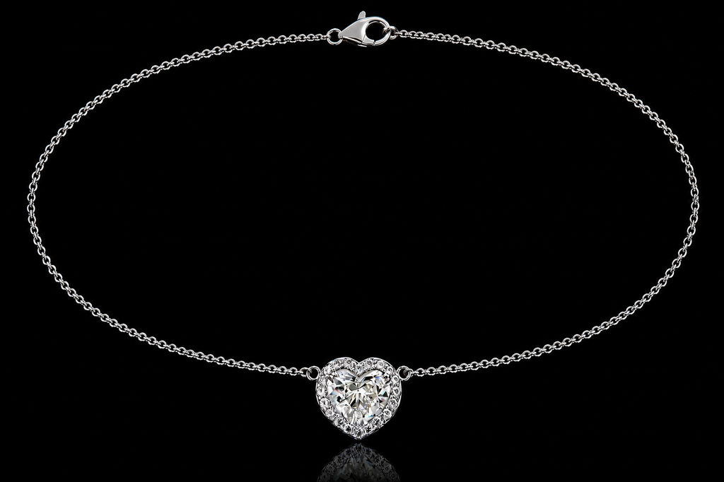 Heart-Shaped Diamond Halo Pendant (pend051)