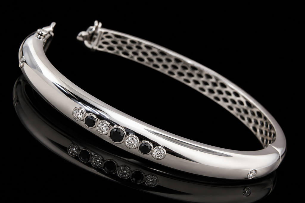 Black & White Diamond Bangle (brac009)