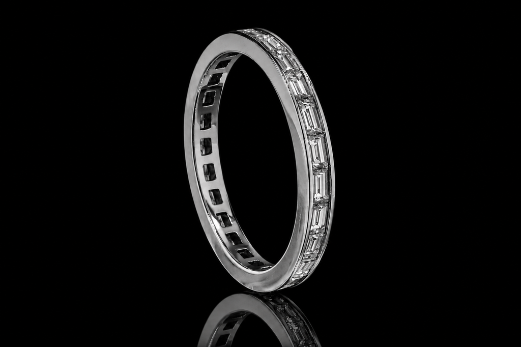 Platinum Channel-Set Baguette Diamond Eternity Band (band147)