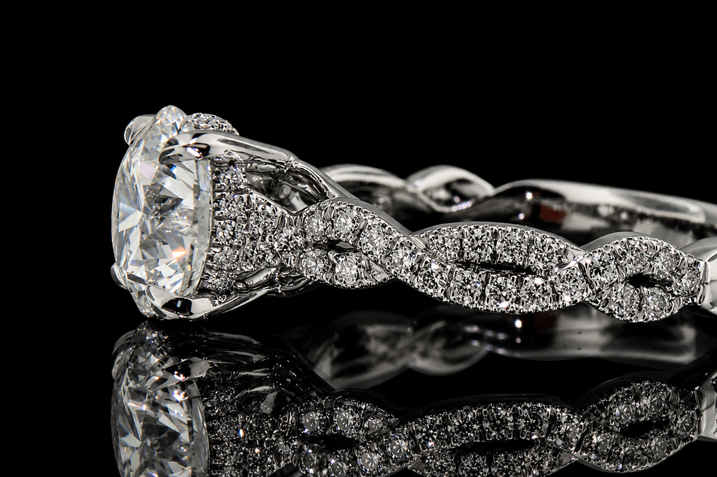 Twisted Infinity Round Diamond Engagement Ring (eng357)