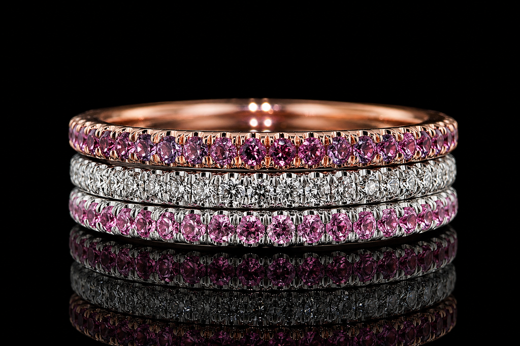 Multi-Color Gemstone Stackable Bands (band065)