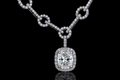 Cushion Diamond Halo Pendant Necklace