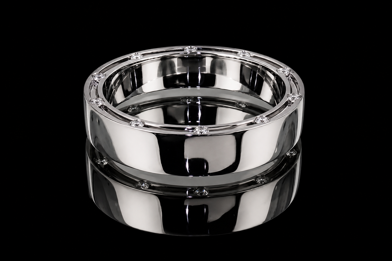 Platinum Diamond Edge Band (band134)