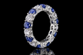 Diamond & Blue Sapphire Platinum Eternity Band (band090)