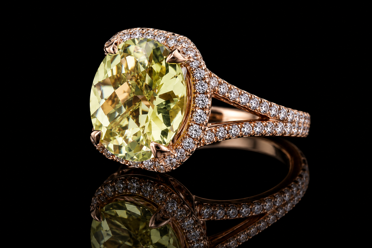 Oval Yellow Sapphire Halo Split Shank Engagement Ring (eng309)
