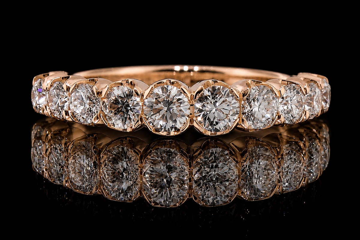 Round Diamond Shared-Prong Eternity Band (band018)