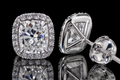 Cushion-Cut Diamond Halo Stud Earrings (ear003)