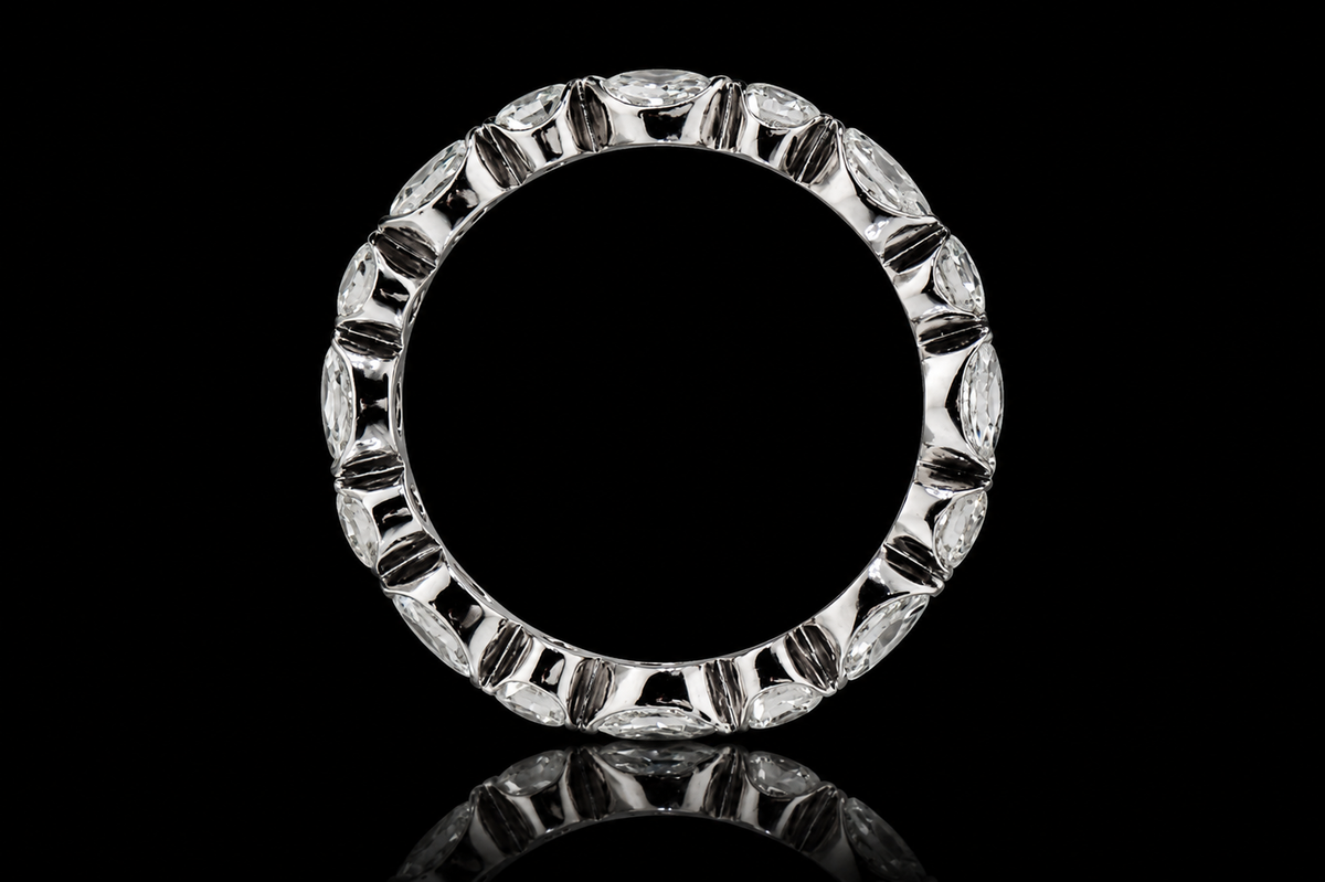Mixed-Cut Diamond Platinum Eternity Band (band098)