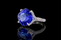 Tanzanite Split Shank Ring with Pavé Accents (eng530)