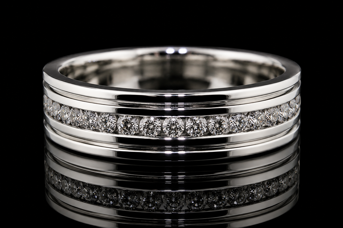Channel-Set Round Diamond Band (band044)