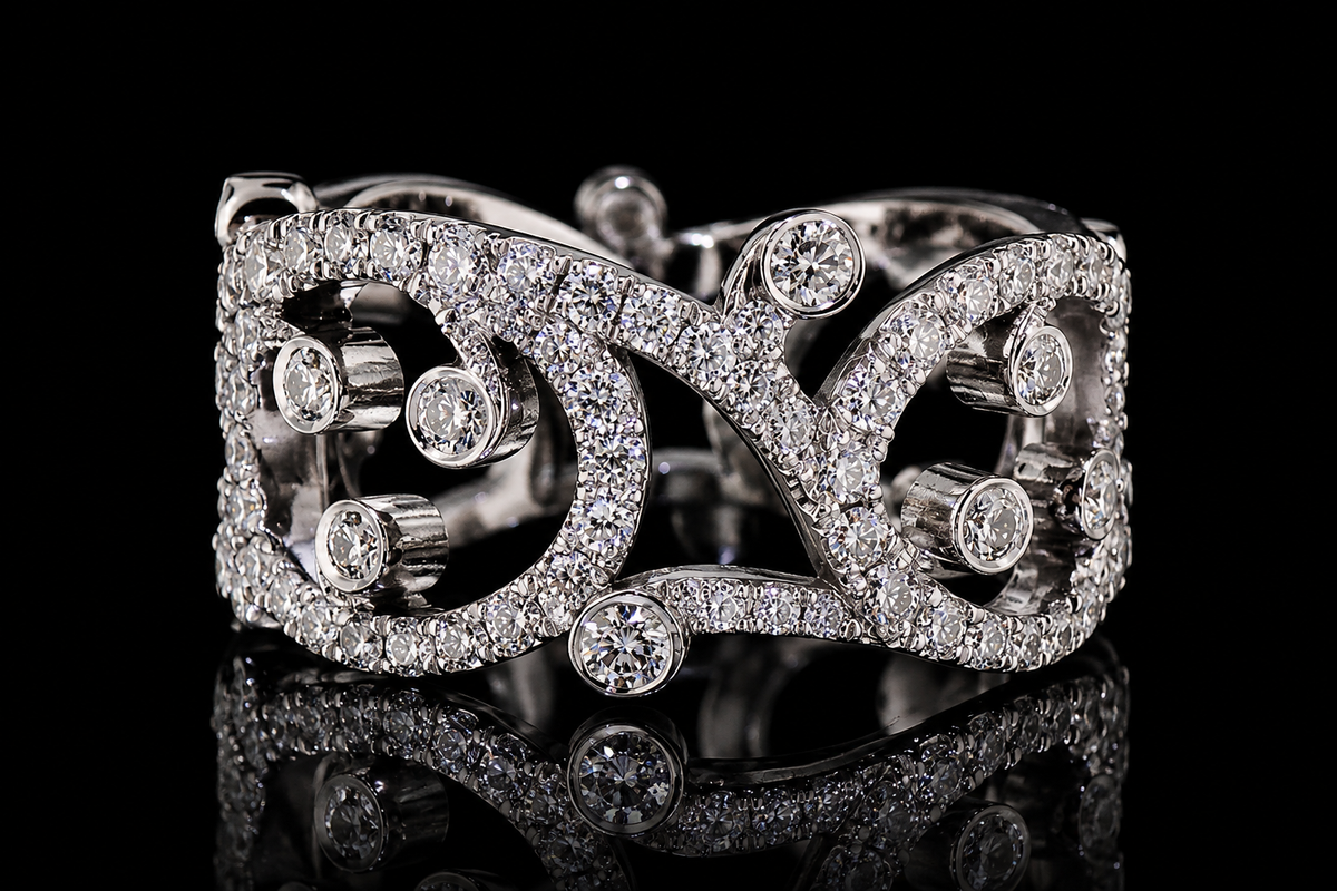 Diamond Openwork Platinum Band (band104)